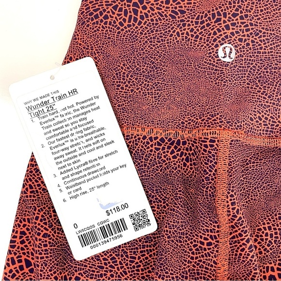 NWT lululemon Wunder Train High-Rise Tight 25” Cracle Glaze Sz0 - Picture 13 of 15